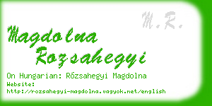 magdolna rozsahegyi business card